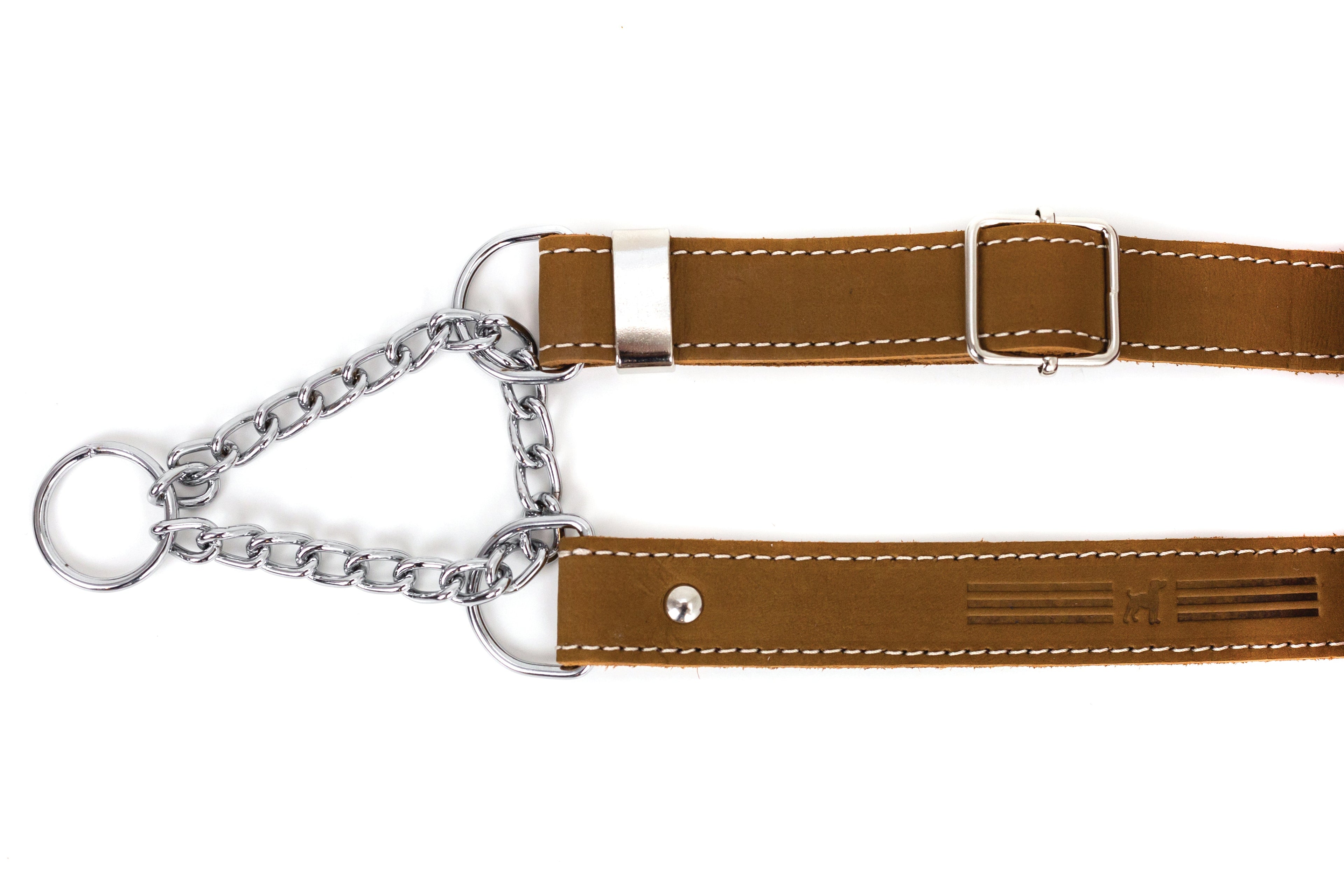 Martingale Earth Brown Leather Dog Collar by Euro-Dog Collars and Leads