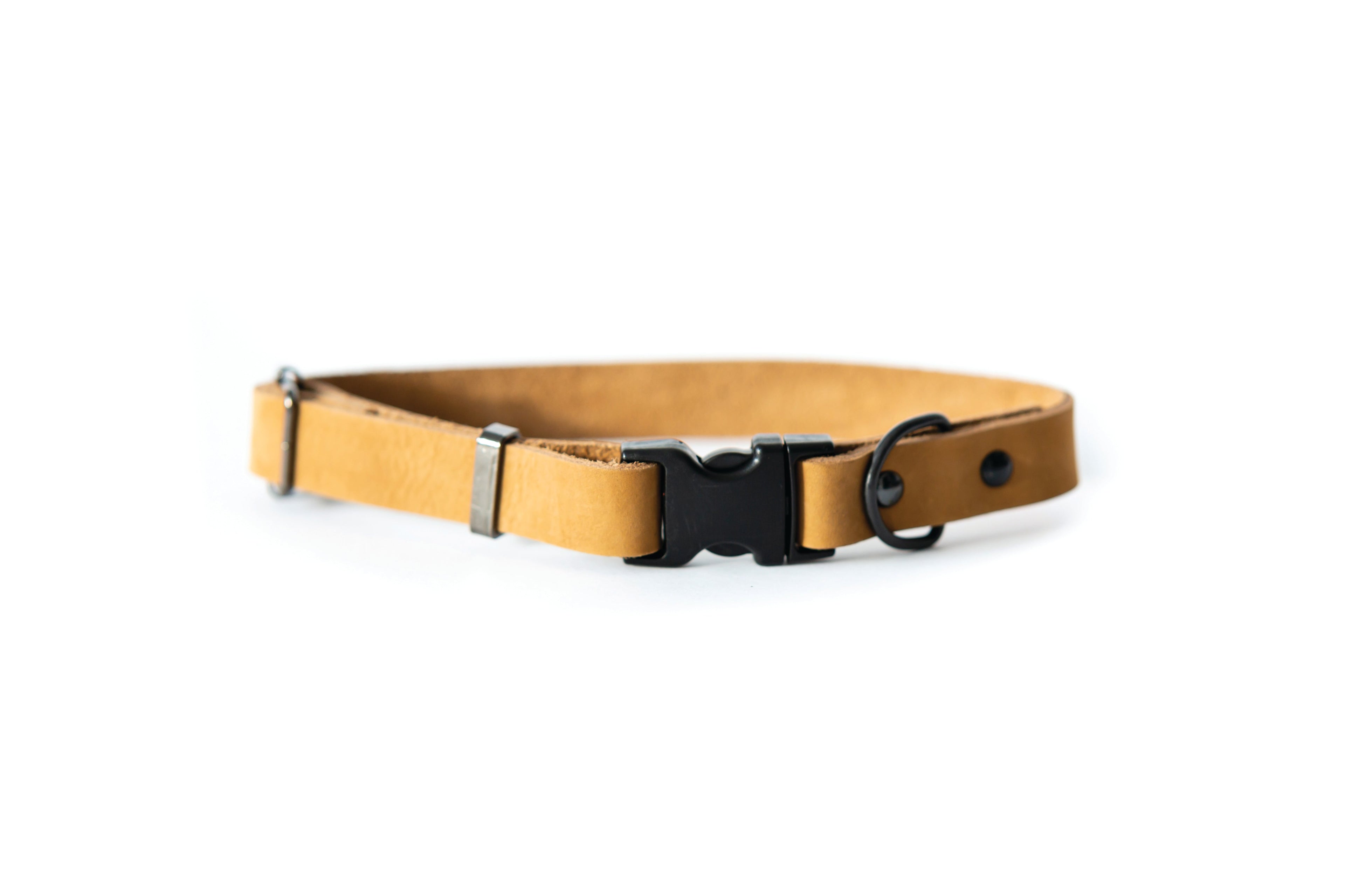 Sport Style Khaki Leather Dog Collar by Euro-Dog Collars and Leads