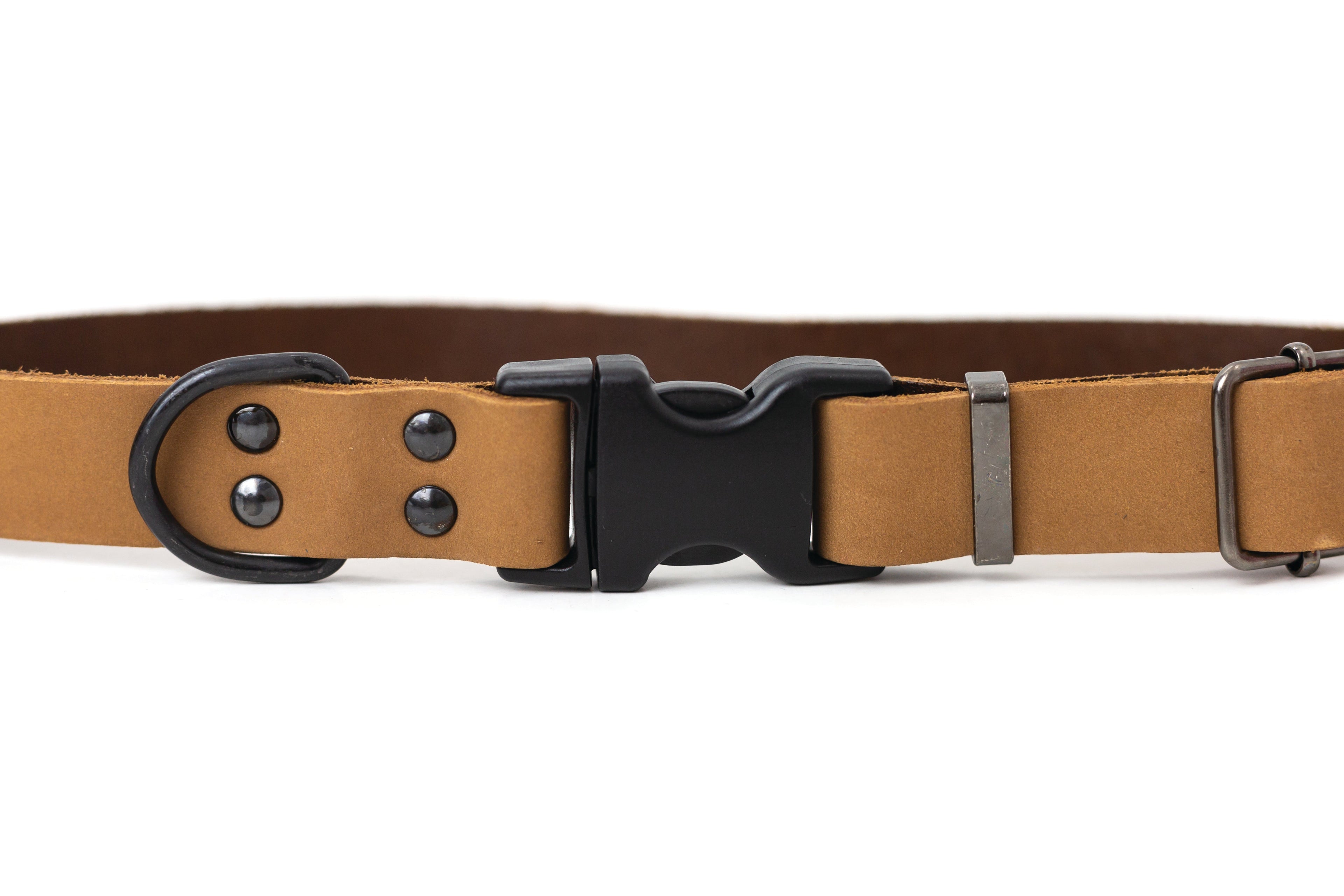 Sport Style Khaki Leather Dog Collar by Euro-Dog Collars and Leads
