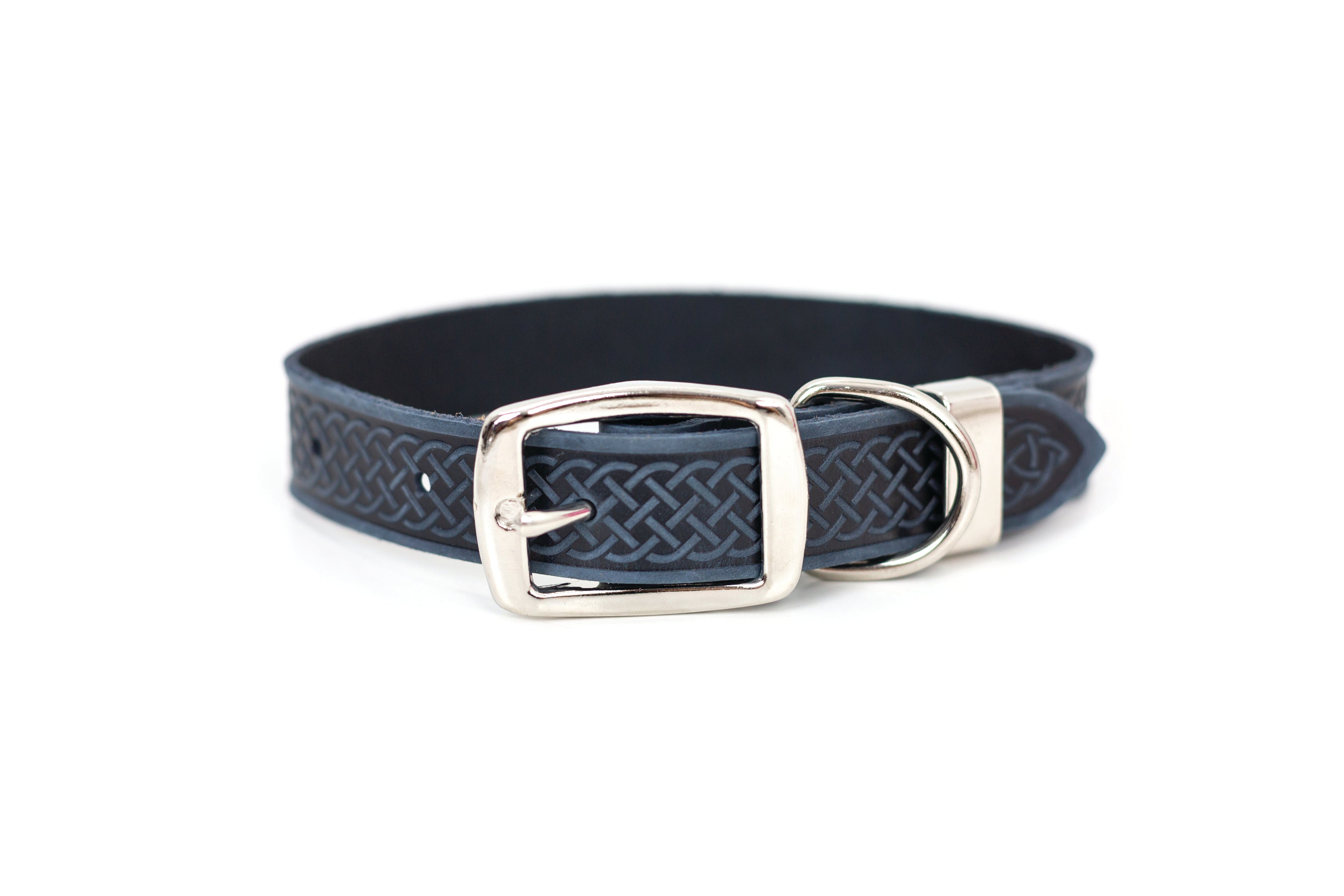 Celtic Double Buckle Style Leather Dog Collar by Euro-Dog Collars and Leads