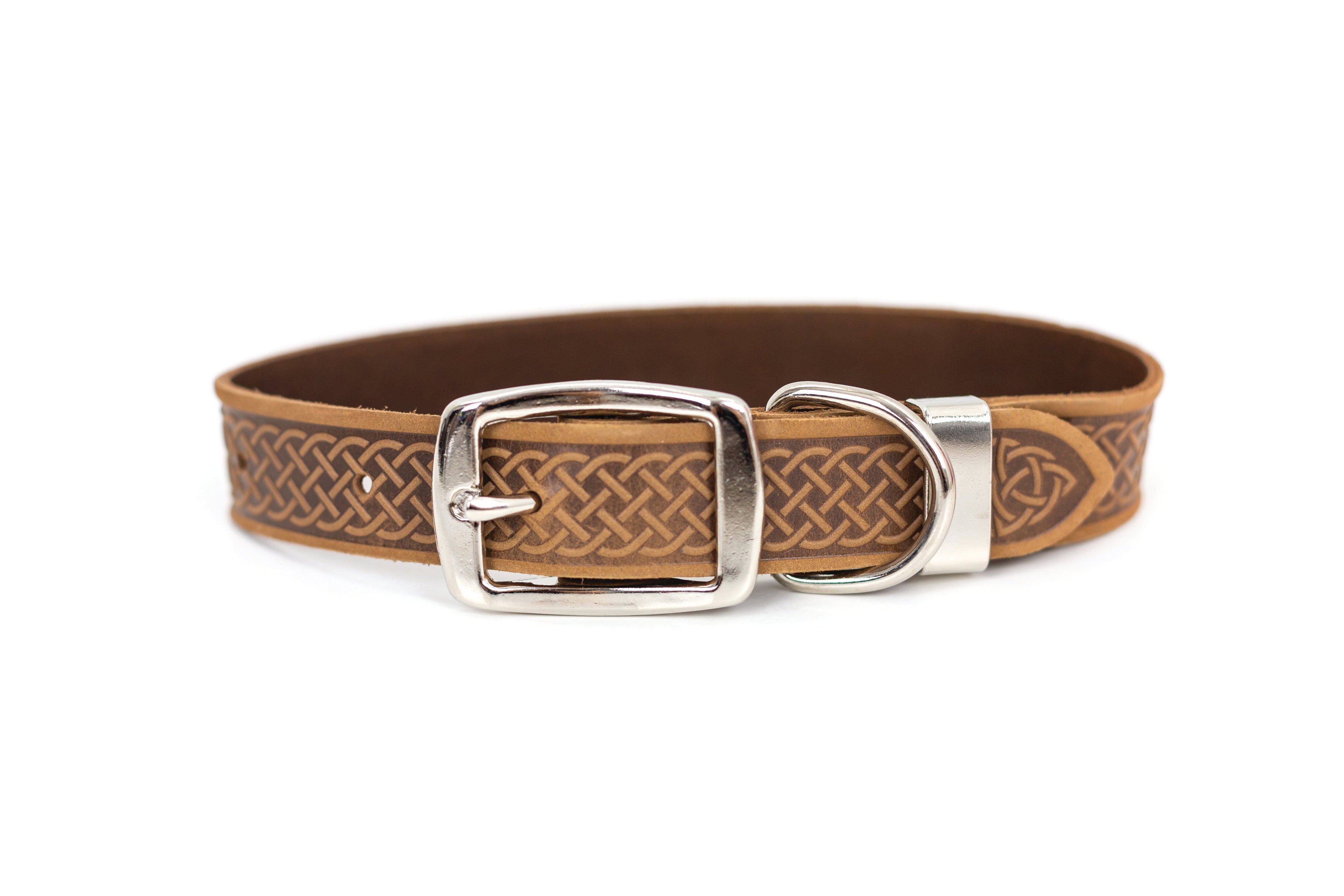 Celtic Double Buckle Style Leather Dog Collar by Euro-Dog Collars and Leads