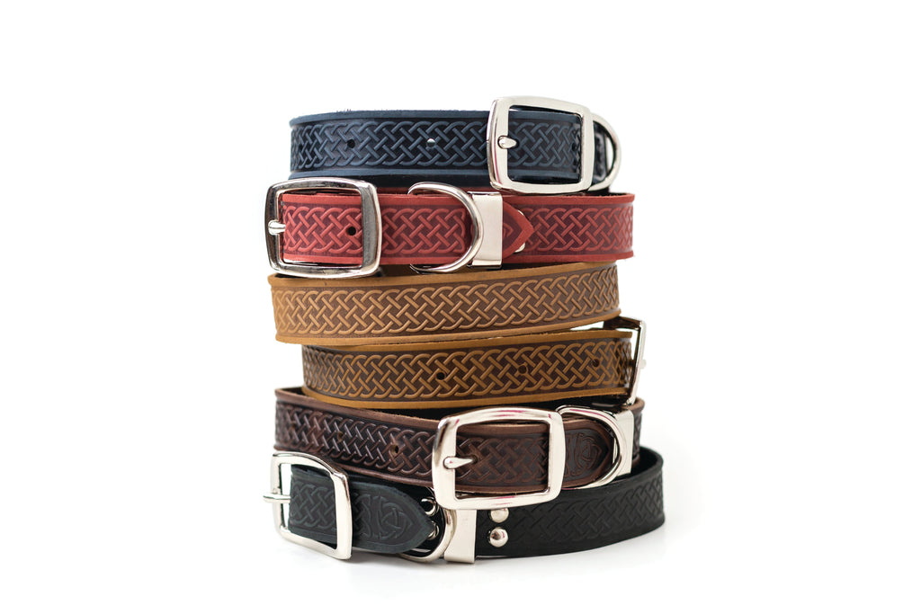 Celtic Double Buckle Style Leather Dog Collar by Euro-Dog Collars and Leads