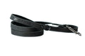 Sport Style Midnight Black Leather Leash by Euro-Dog Collars and Leads