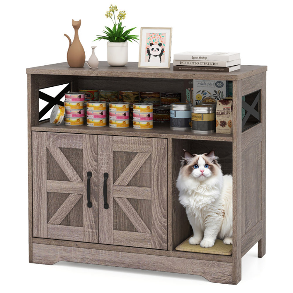 Cat Litter Box Enclosure Hidden Cat Box Furniture with Storage by VetsPetStore