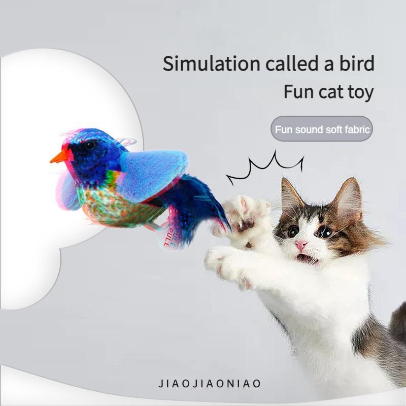 Parrot Cat Teaser Toy, Interactive
