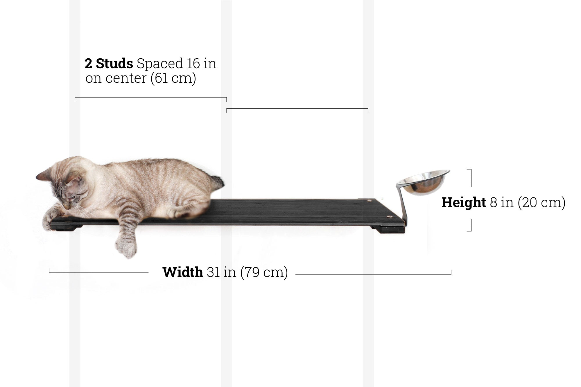 Wall Mounted Cat Feeding Shelf by Catastrophic Creations