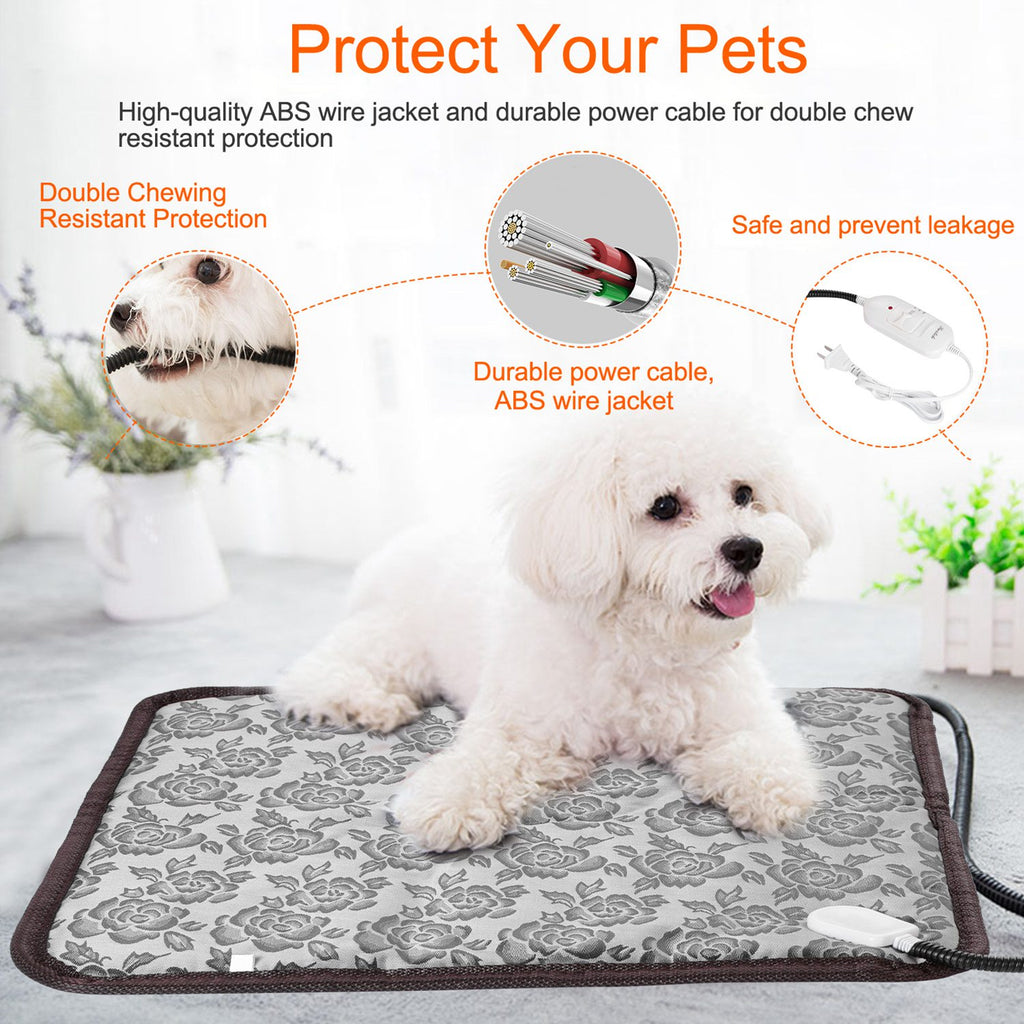 1Pc Electric Waterproof Adjustable Warming Blanket With Chew Resistant Steel Cord Case by VetsPetStore