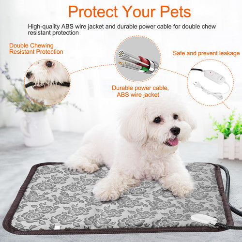 1Pc Electric Waterproof Adjustable Warming Blanket With Chew Resistant Steel Cord Case by VetsPetStore