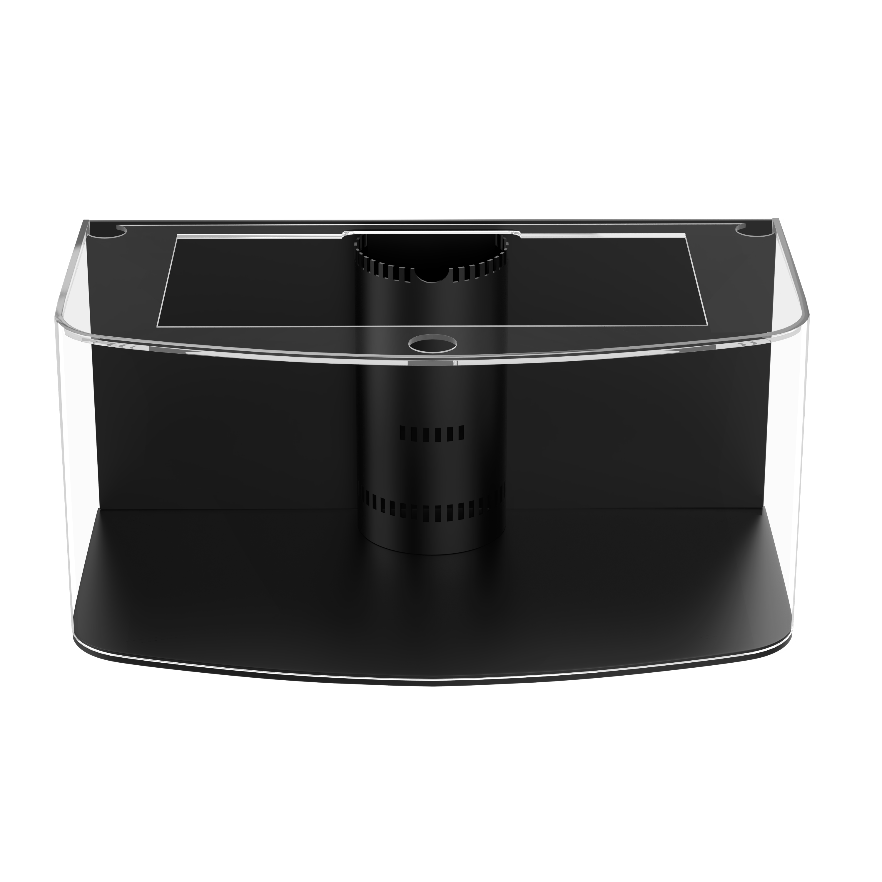 140 Gallon Seamless Glass Bowfront Aquarium Reef-Ready with Unstained Cabinet and Canopy Real Wood