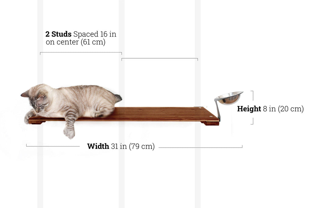 Wall Mounted Cat Feeding Shelf by Catastrophic Creations