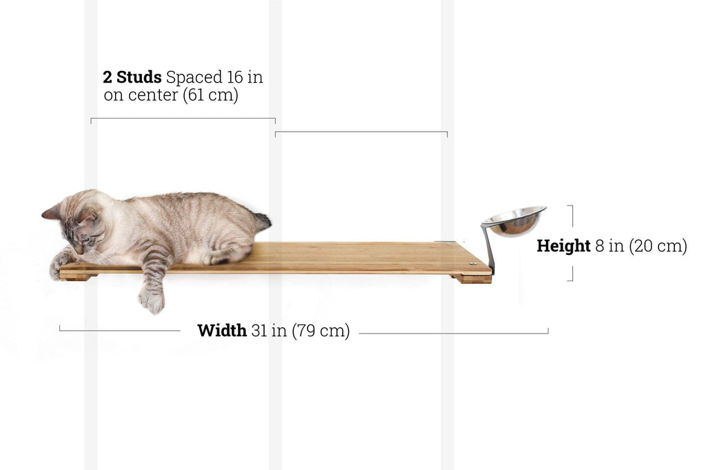 Wall Mounted Cat Feeding Shelf by Catastrophic Creations