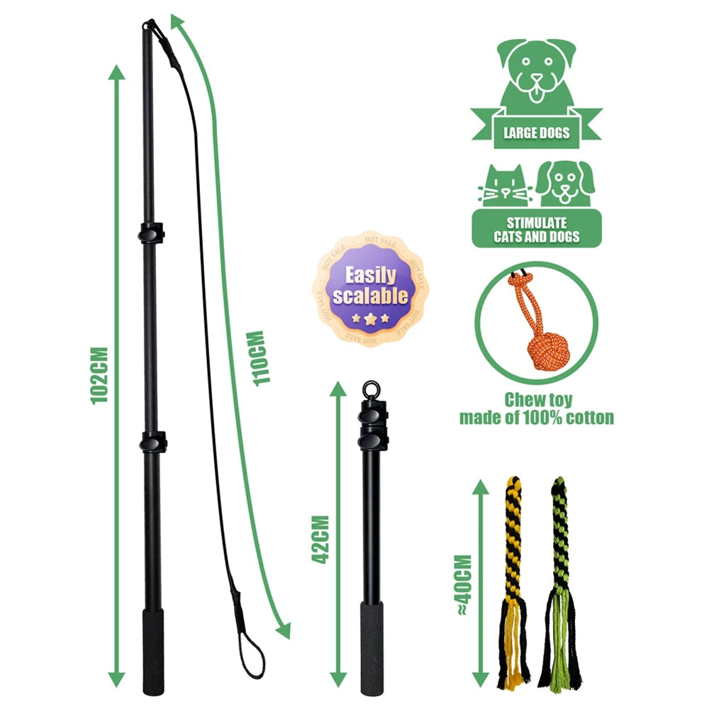 Durable Teaser Rod Tethered Dog Toy For Outdoor Sports by Love My Pet