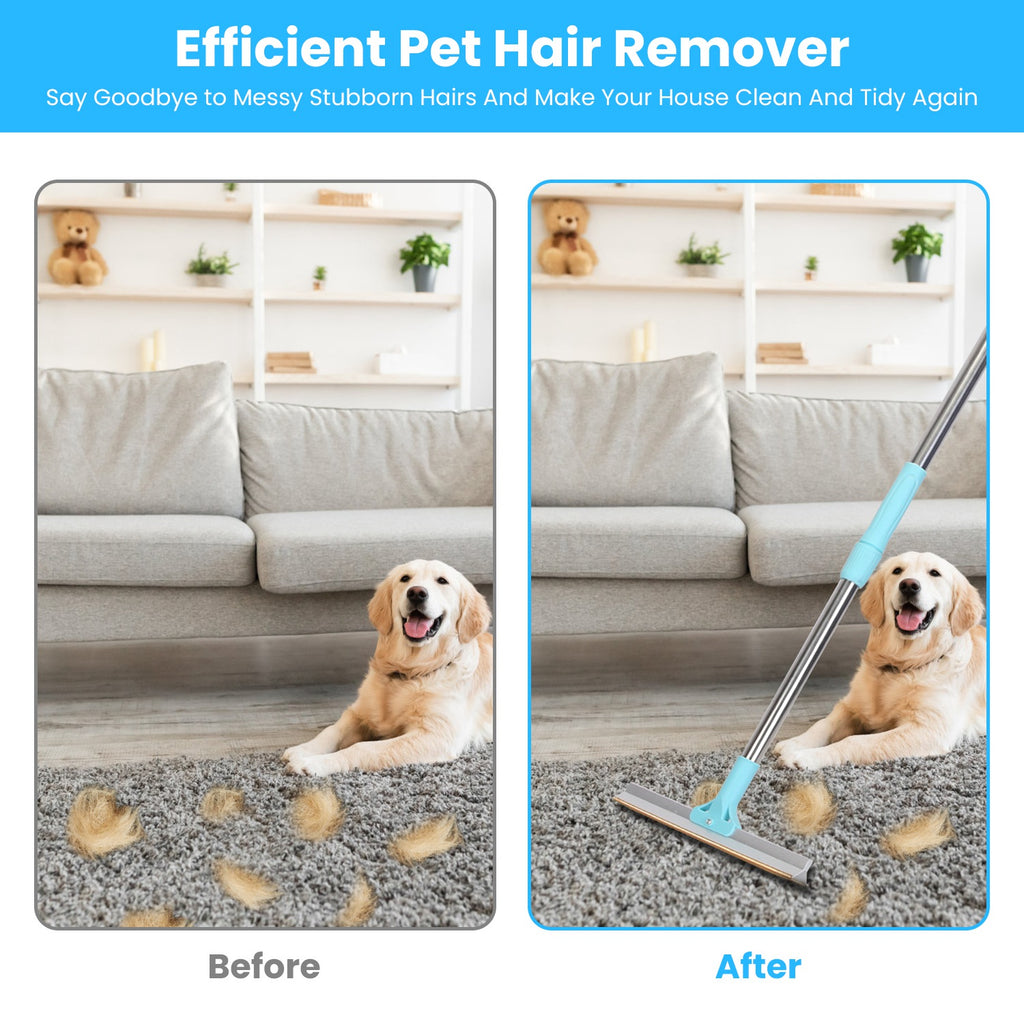 1Pc Pet Hair Removal Rake With 54 in Adjustable Telescopic Rod by VetsPetStore