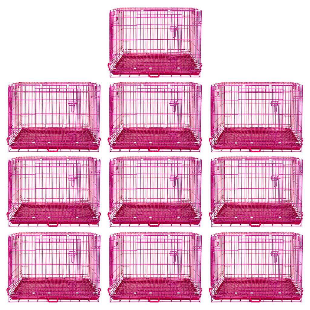 24-42" Collapsible Pink Dog Crate RED24-42 by Homey Pet Official