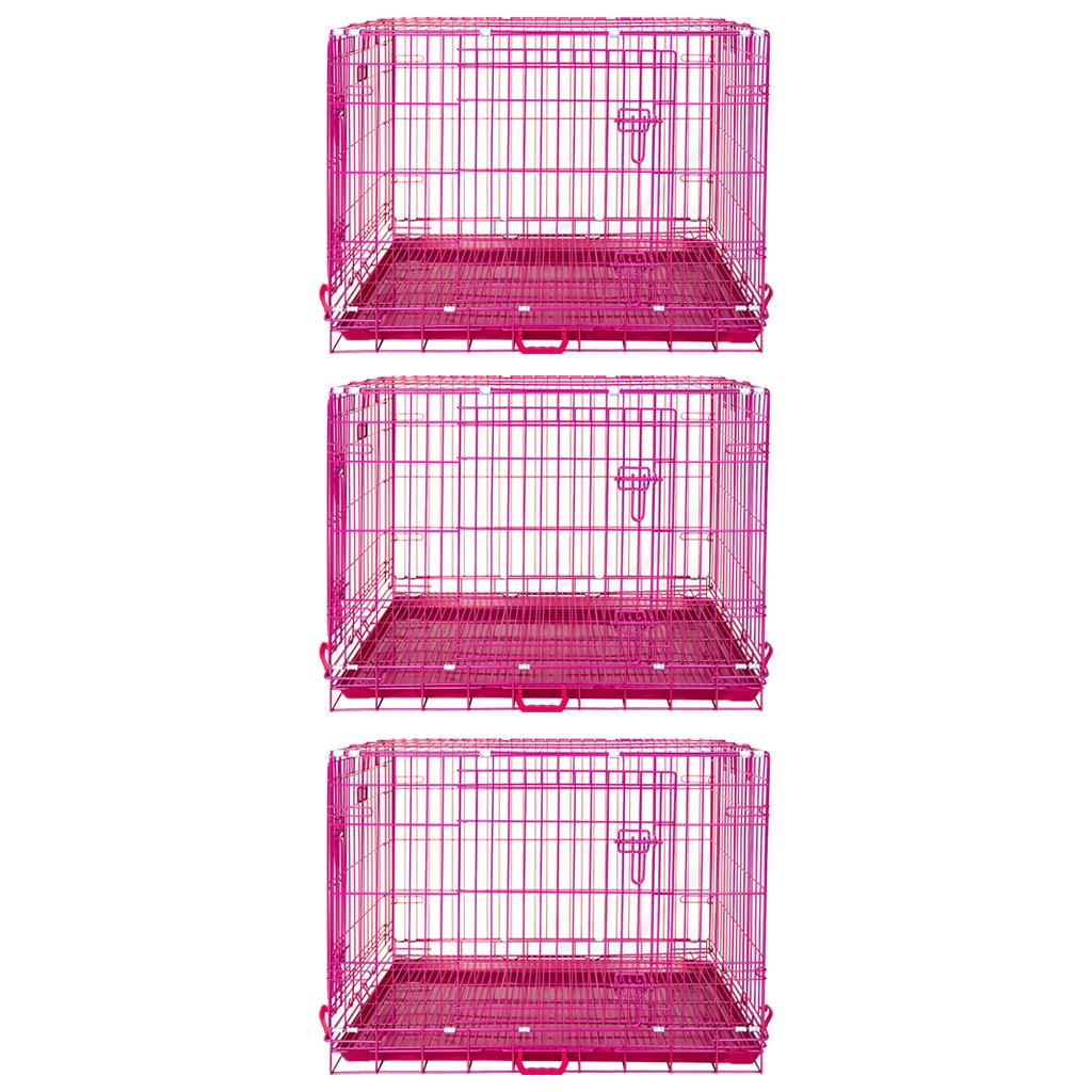 24-42" Collapsible Pink Dog Crate RED24-42 by Homey Pet Official