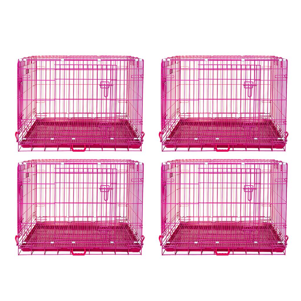 24-42" Collapsible Pink Dog Crate RED24-42 by Homey Pet Official