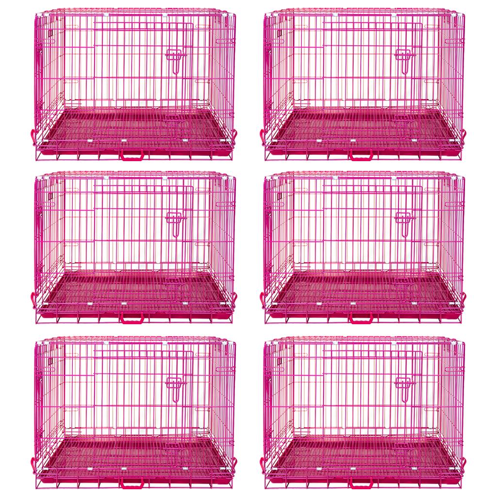 24-42" Collapsible Pink Dog Crate RED24-42 by Homey Pet Official