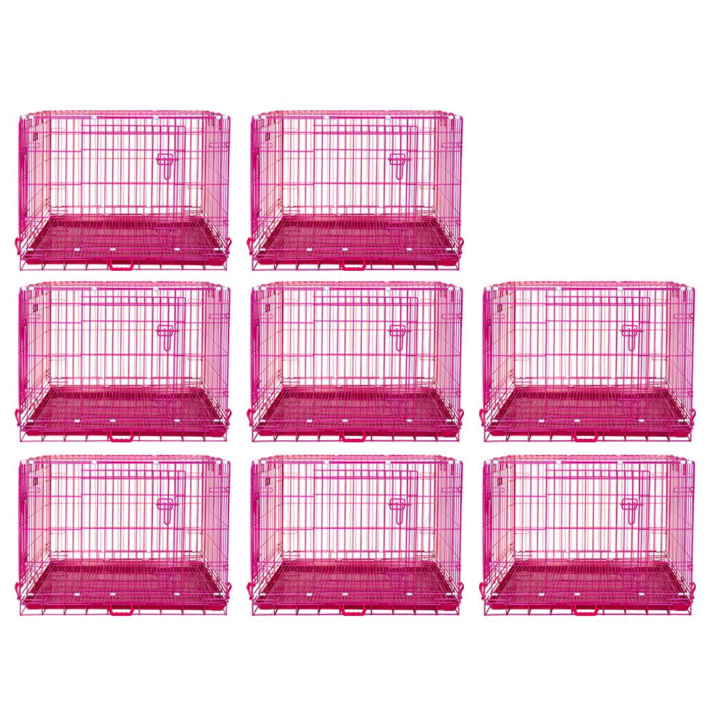 24-42" Collapsible Pink Dog Crate RED24-42 by Homey Pet Official