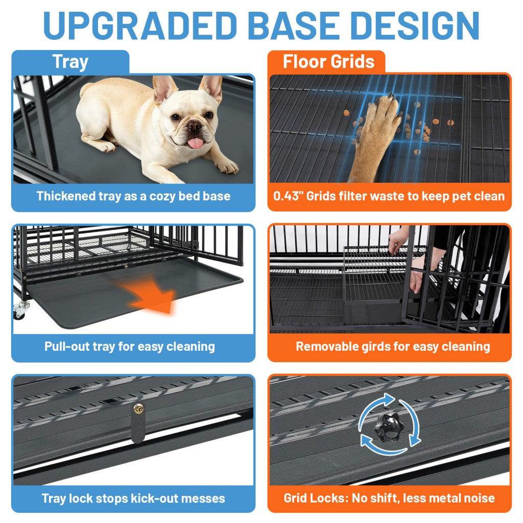 37" Stackable Heavy Duty Dog Kennel 371D08 by Homey Pet Official