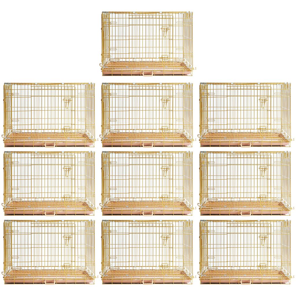 24-42" Collapsible Copper Gold Dog Crate GLD24-42 by Homey Pet Official