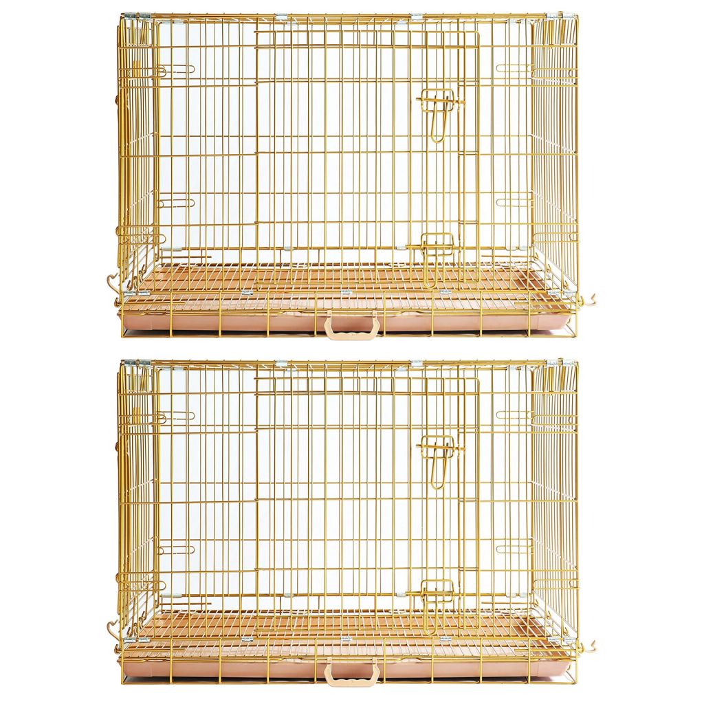 24-42" Collapsible Copper Gold Dog Crate GLD24-42 by Homey Pet Official