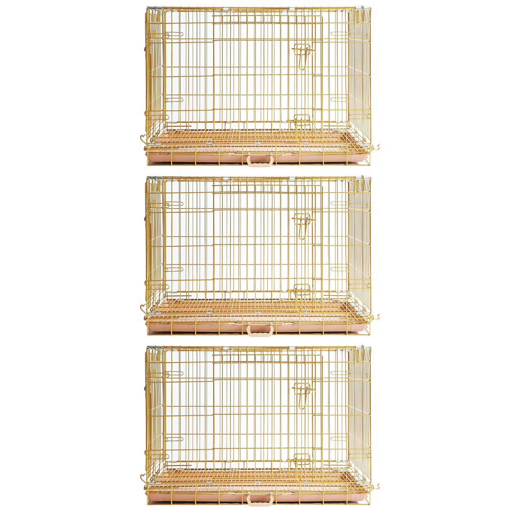 24-42" Collapsible Copper Gold Dog Crate GLD24-42 by Homey Pet Official