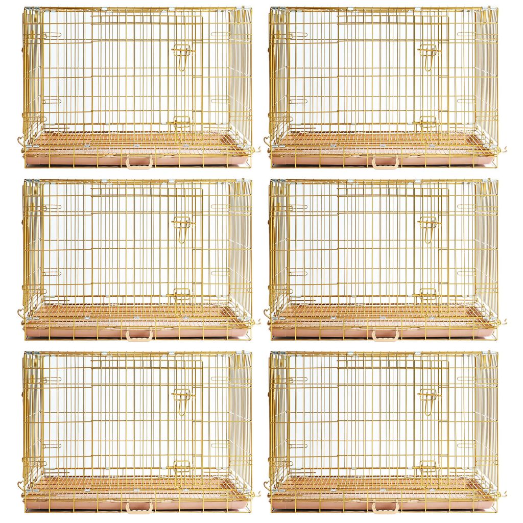 24-42" Collapsible Copper Gold Dog Crate GLD24-42 by Homey Pet Official
