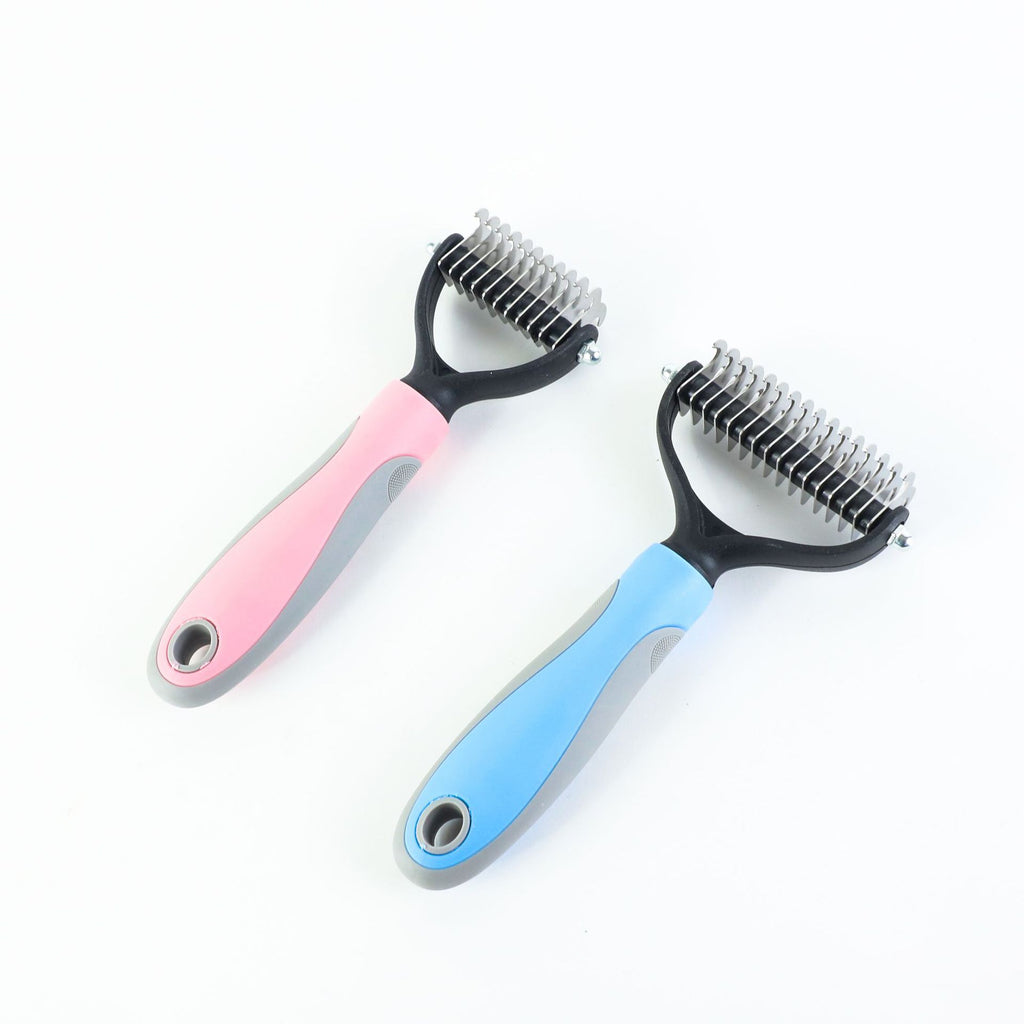 Stainless Double-sided Pet Brush Hair Removal Comb Grooming Dematting Dog Grooming Shedding Tools by VetsPetStore