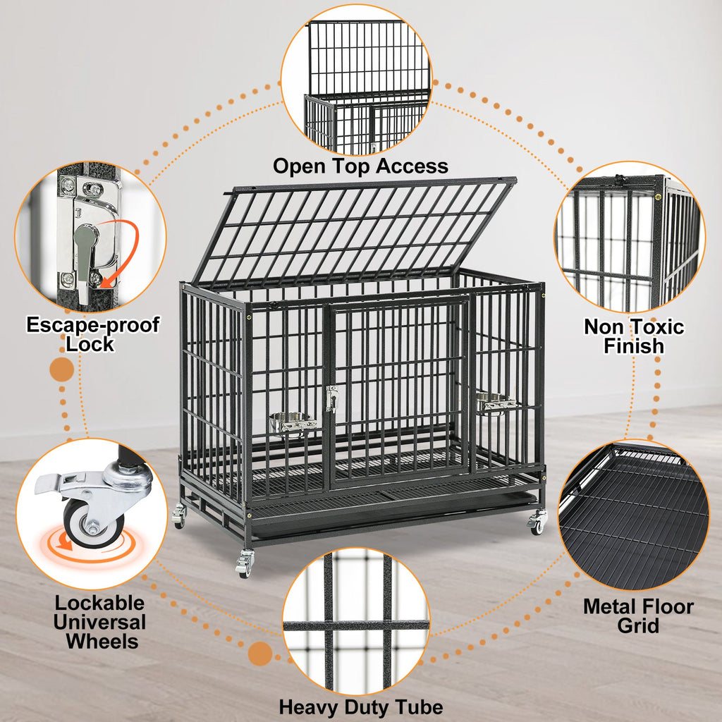 37" Stackable Heavy Duty Dog Crate 371D03 by Homey Pet Official