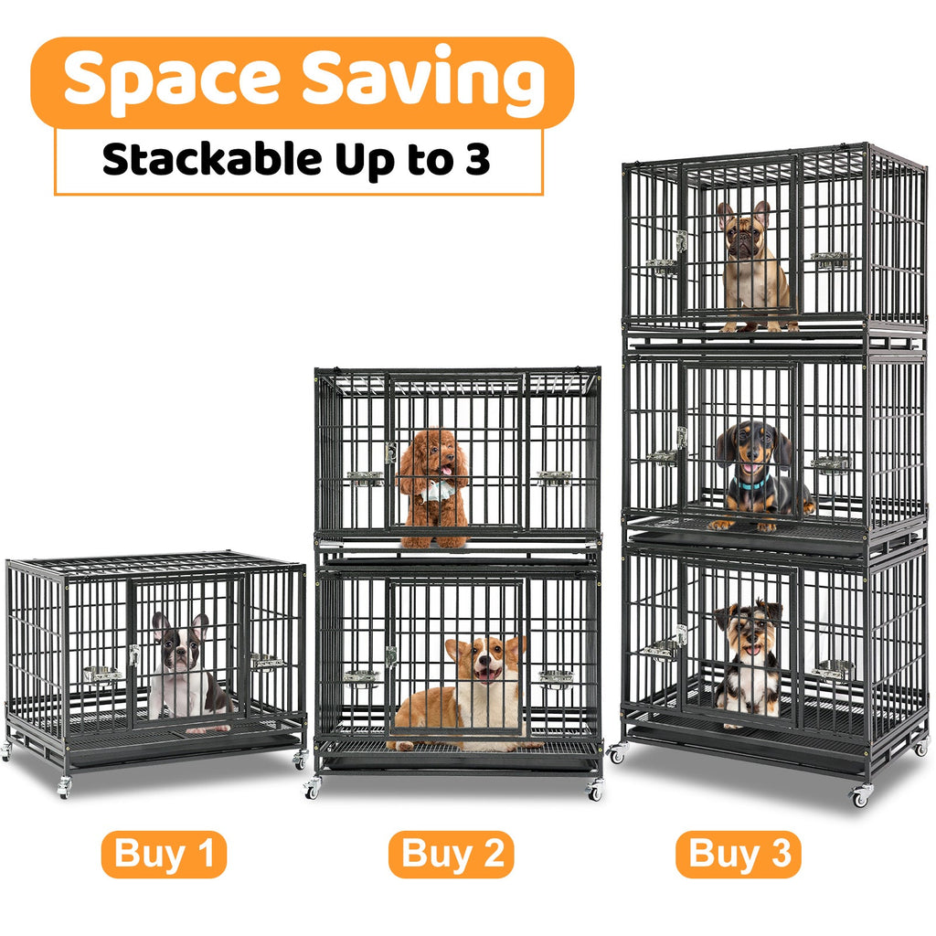 37" Stackable Heavy Duty Dog Crate 371D03 by Homey Pet Official