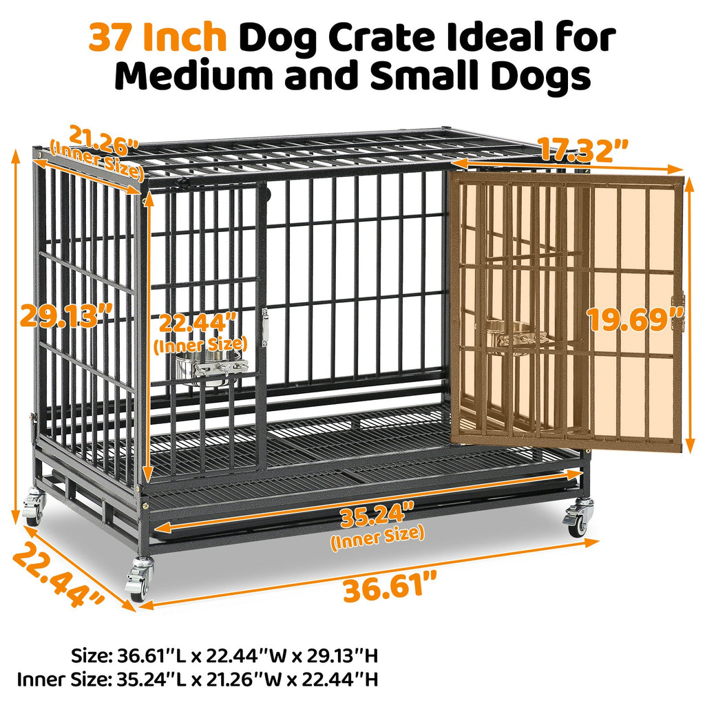 37" Stackable Heavy Duty Dog Crate 371D03 by Homey Pet Official