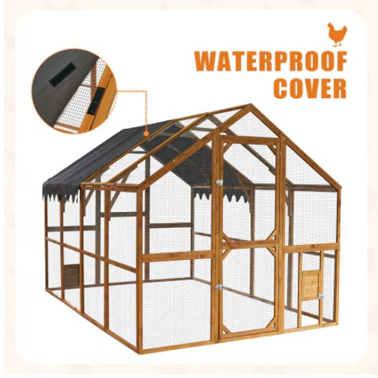Outdoor Chicken Enclosures With Platforms, Waterproof Cover