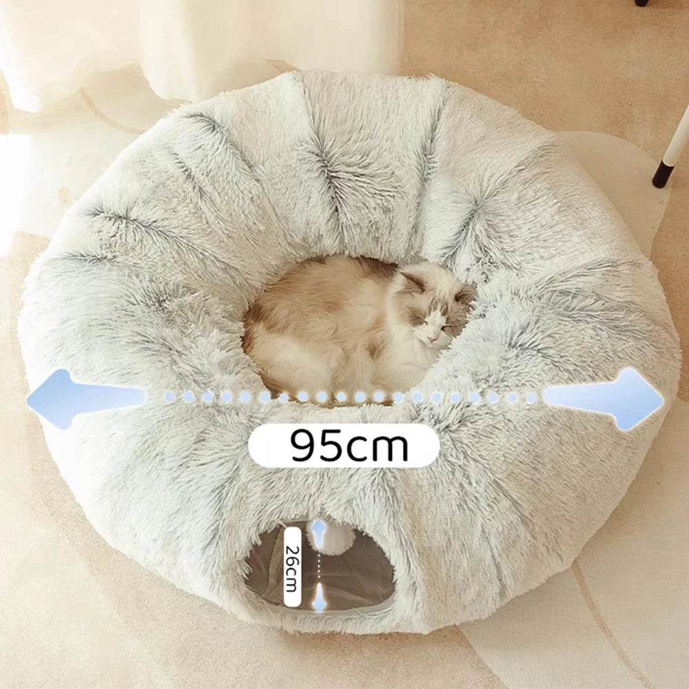 Round Plush Cat Bed by Love My Pet