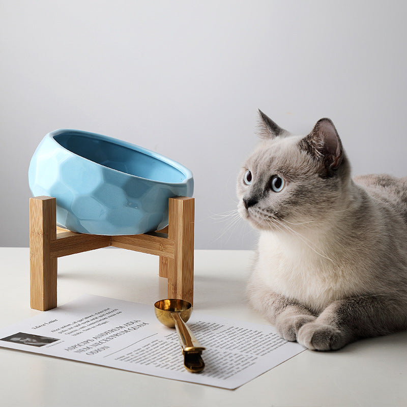 Pet bowl oblique mouth cat bowl food bowl dog bowl method bucket food bowl by Amazing Pet Bargains
