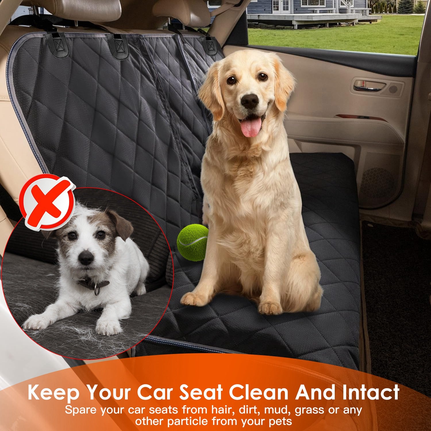 1Pc Dog Car Seat Cover Waterproof Scratchproof Pet Car Rear Protector Mat For Car Truck SUV by VetsPetStore