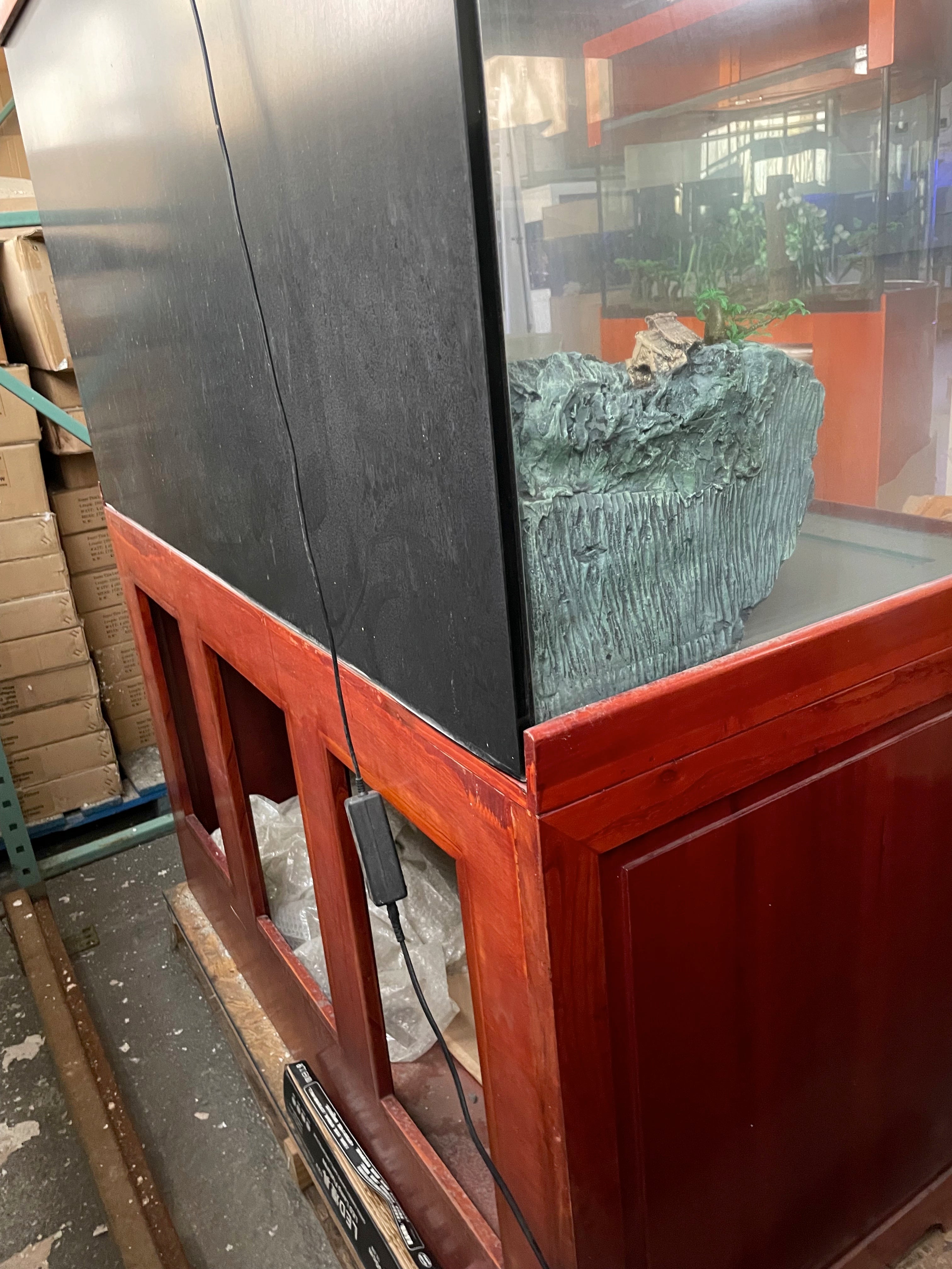 SOLID WOOD 160 Gallon Ultraclear Starphire Glass Reef-Ready Aquarium in Premium Cherry Solid Wood Furniture by Northeast Aquariums LLC