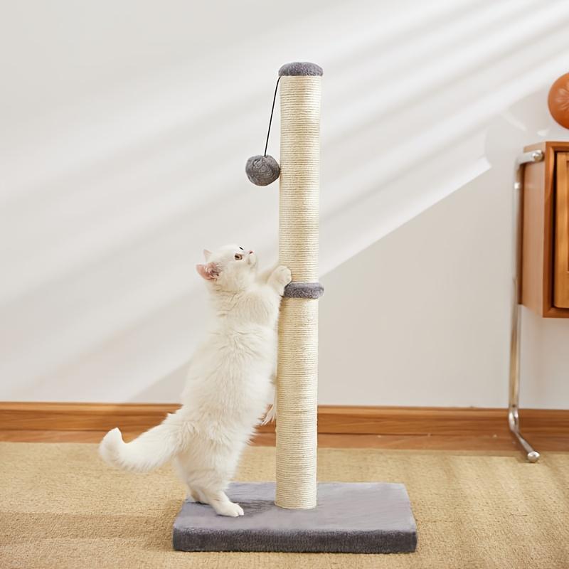 Rope With Hanging Ball Toy Cat Scratching Post Indoor Space Saving Stable Base Promote Cat Claw Health And Fun Exercise by Love My Pet