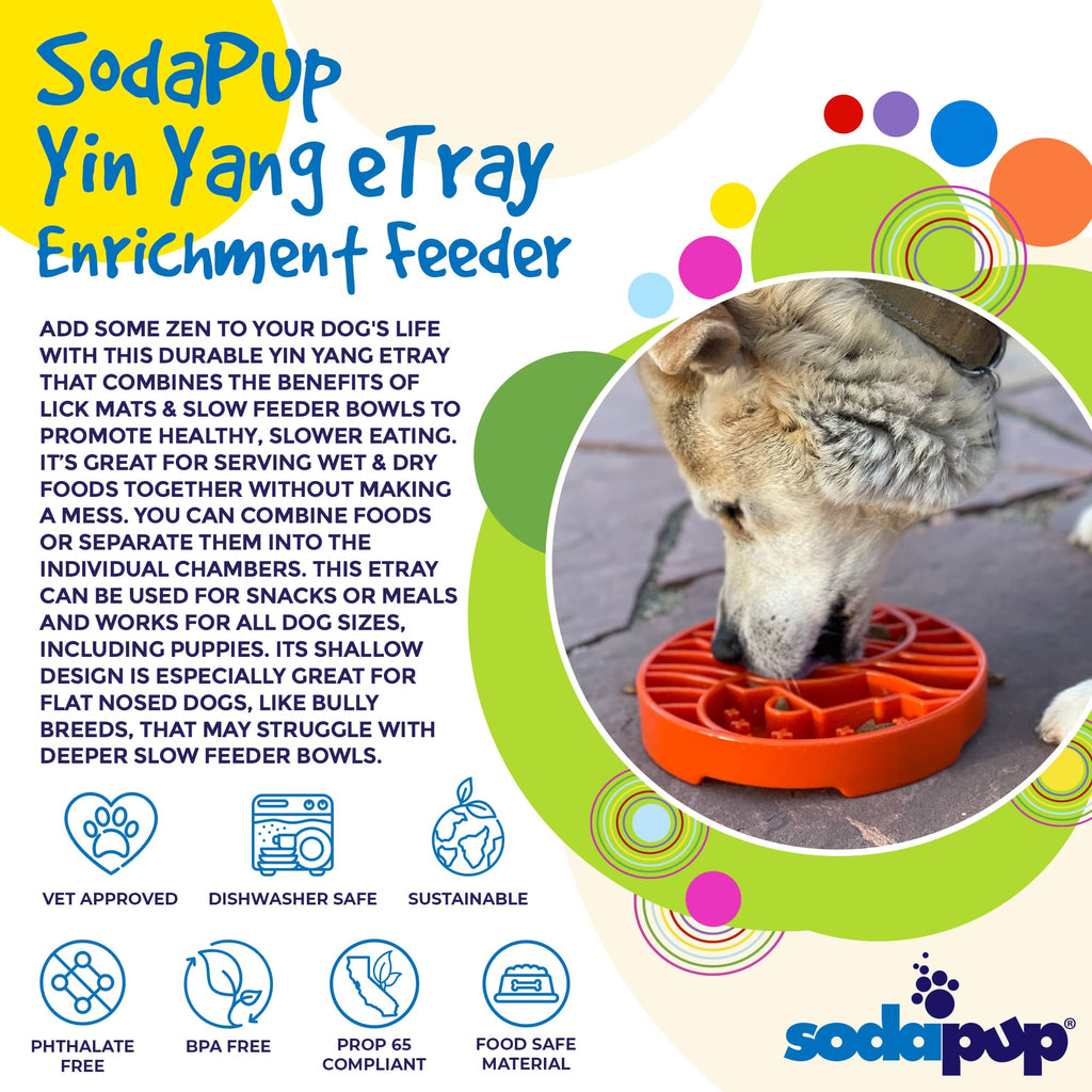 Sun and Moon eTray - Shallow Slow Feeder Dog Bowl for Enrichment | USA Made by SodaPup/True Dogs, LLC