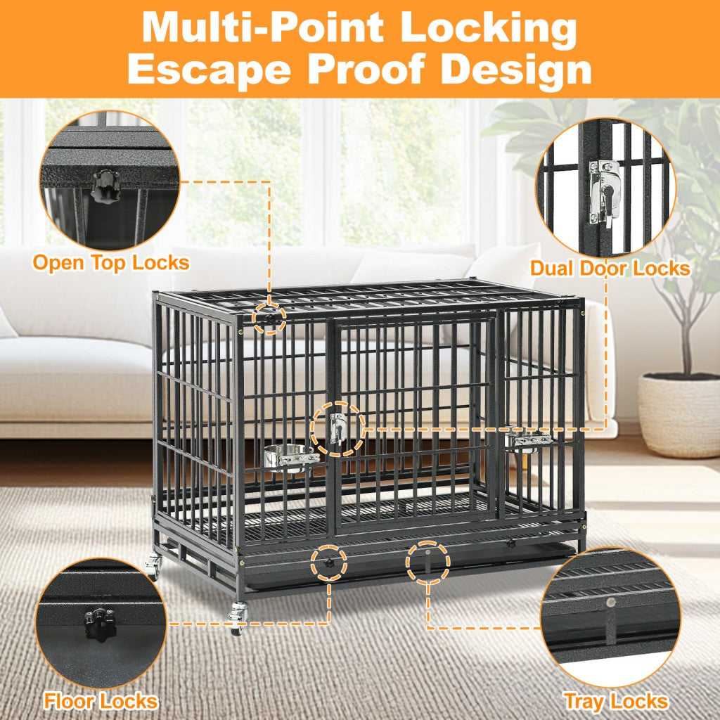 37" Stackable Heavy Duty Dog Crate 371D07 by Homey Pet Official