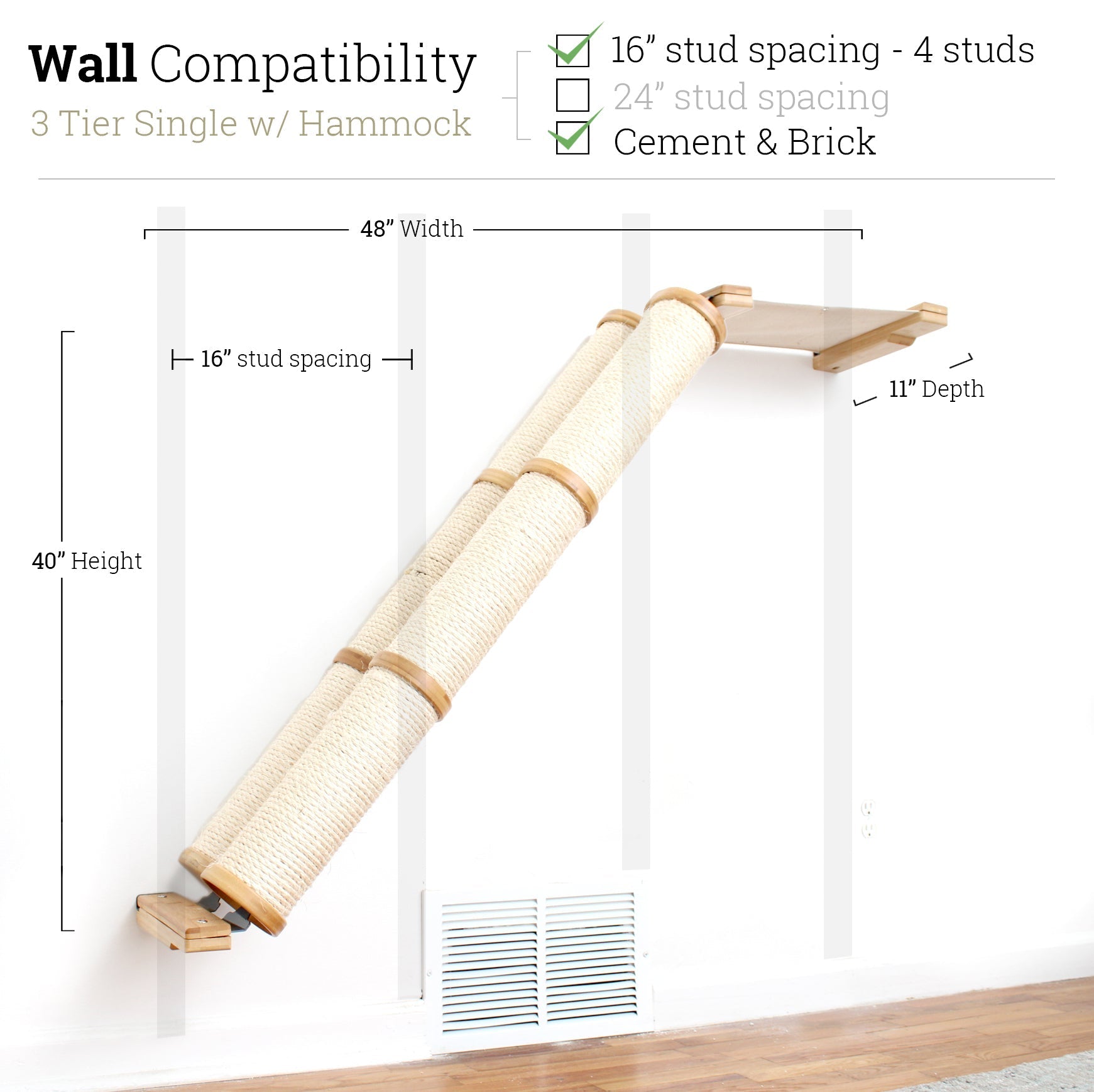 Slanted Cat Scratcher for Wall by Catastrophic Creations