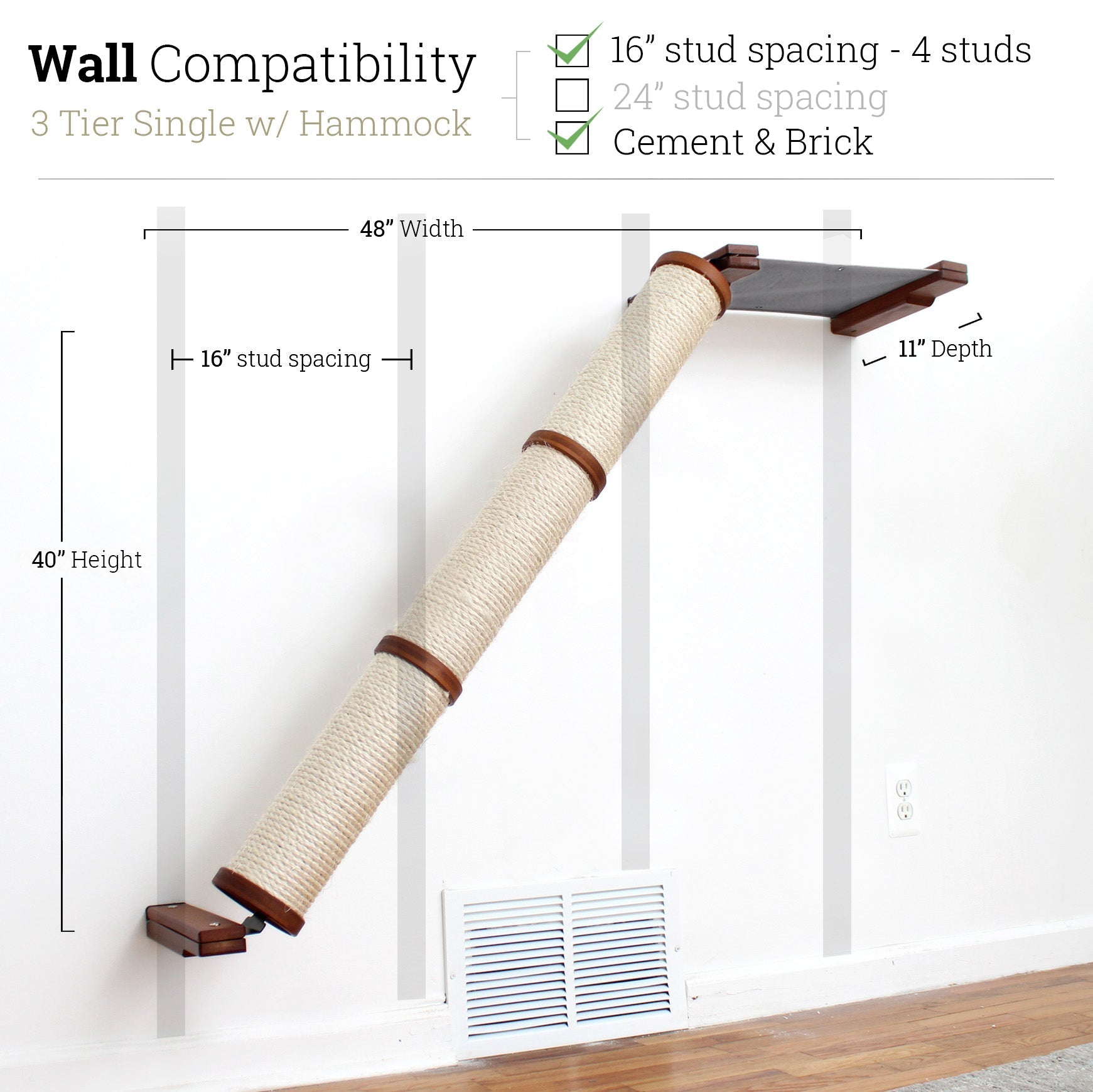 Slanted Cat Scratcher for Wall by Catastrophic Creations
