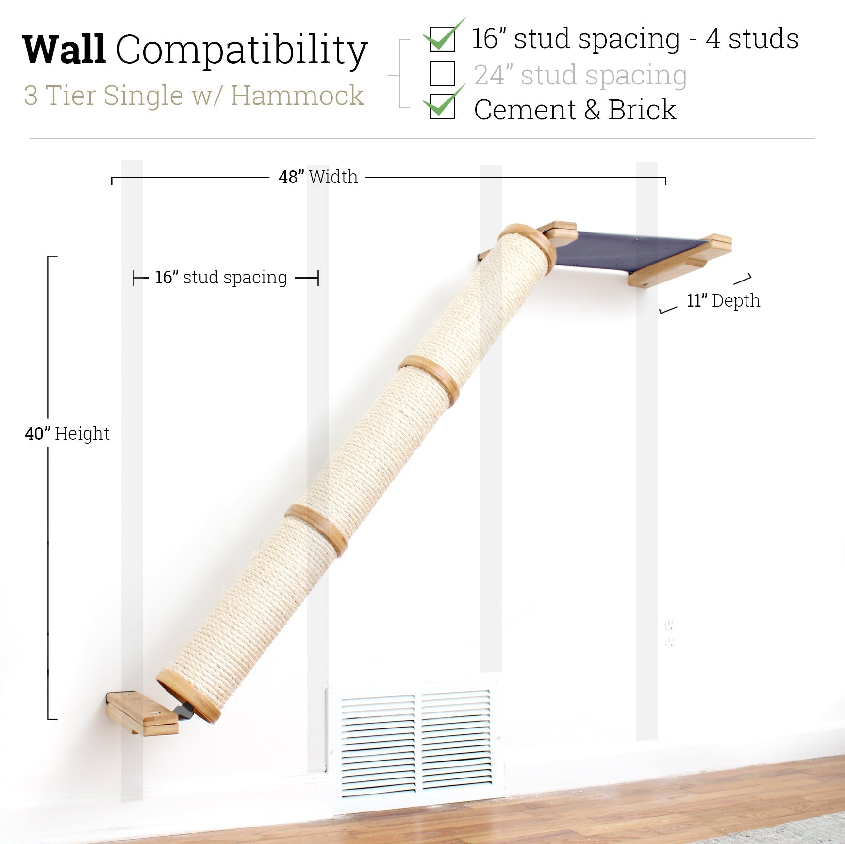 Slanted Cat Scratcher for Wall by Catastrophic Creations