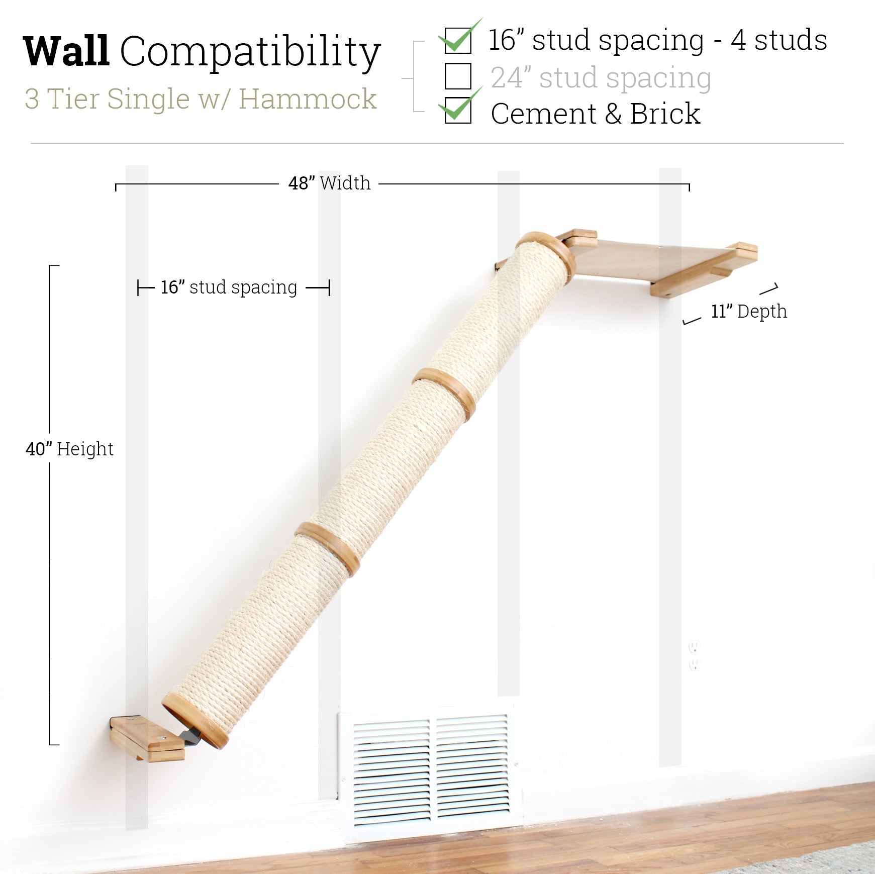 Slanted Cat Scratcher for Wall by Catastrophic Creations
