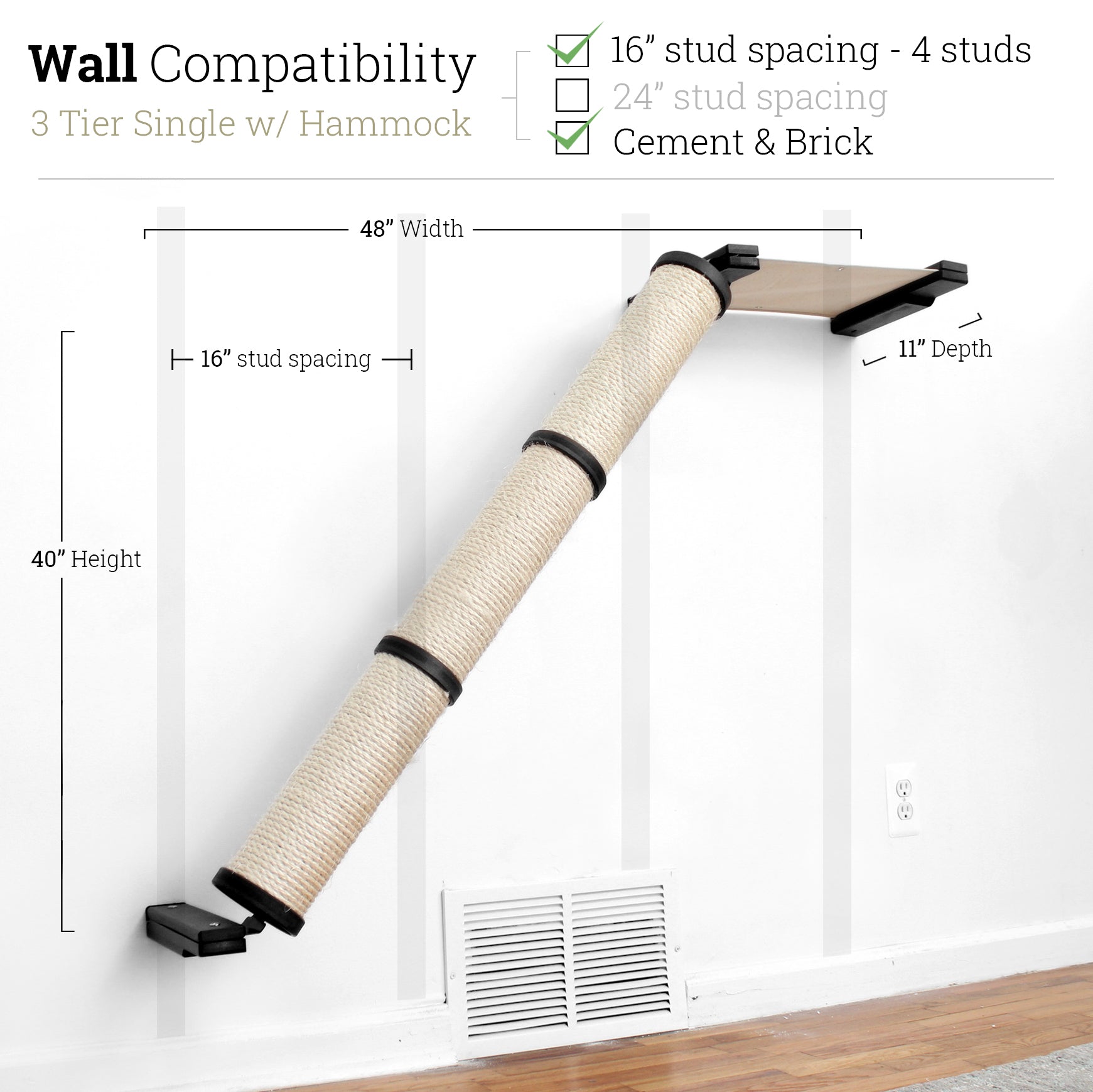 Slanted Cat Scratcher for Wall by Catastrophic Creations