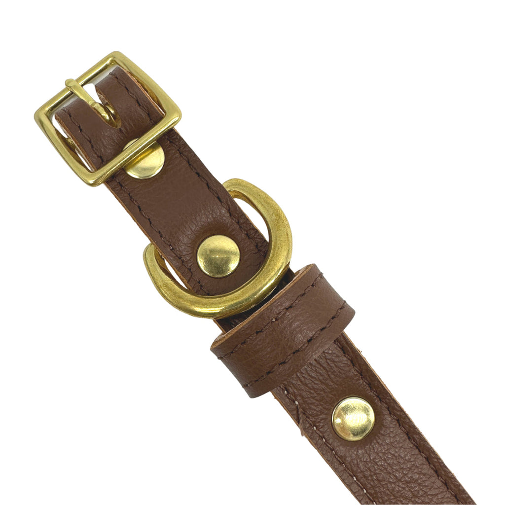 Plain Leather Dog Collar by Bonne et Filou