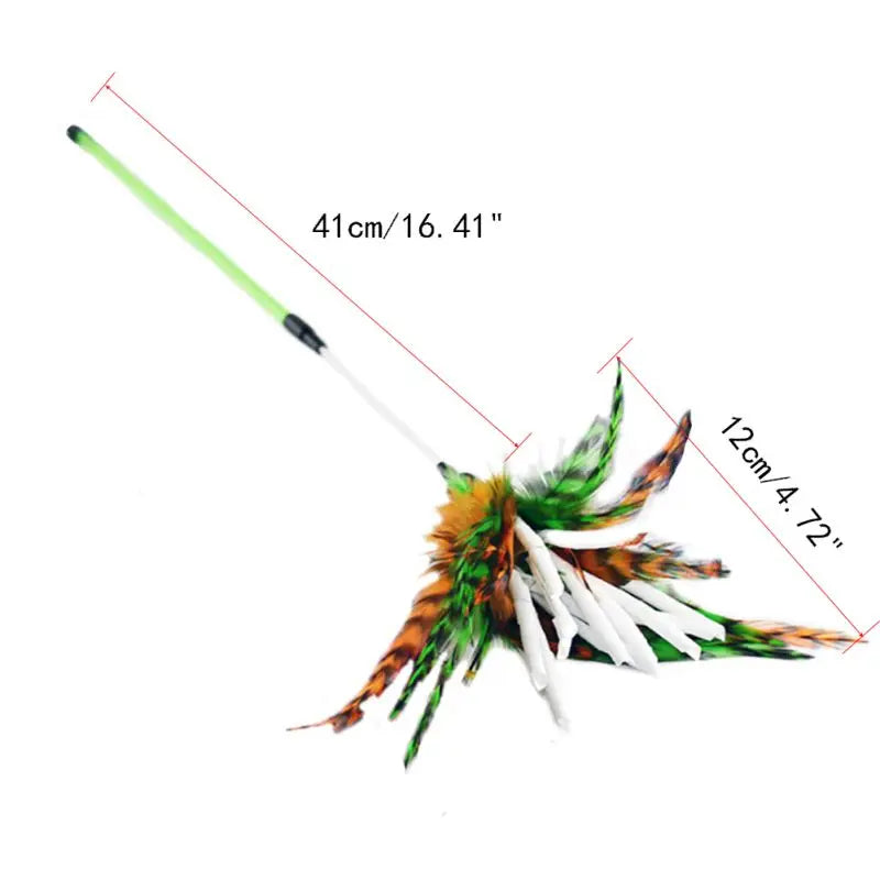 Cat Wand Toy Feather Teaser Stick