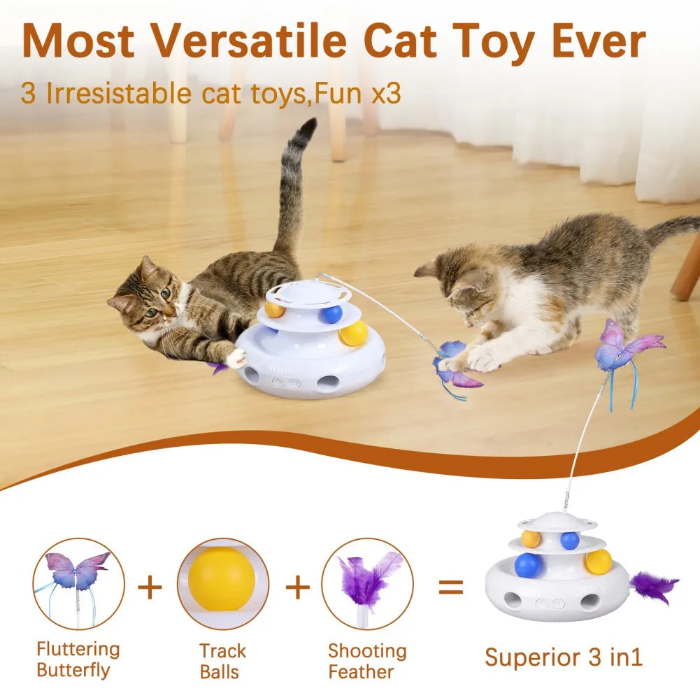 Interactive Cat Toys Automatic Butterfly Rotating Teaser by Love My Pet
