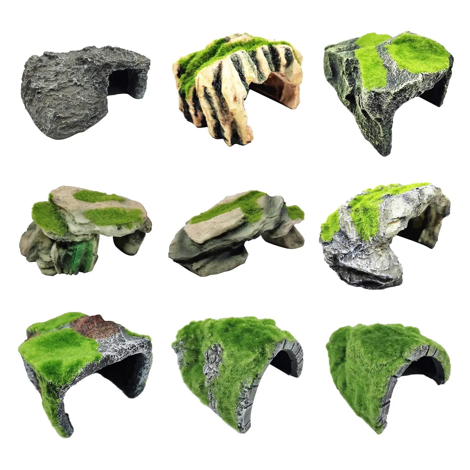 Simulate Moss Rock Stone For Aquariums and Reptile Hiding Spot