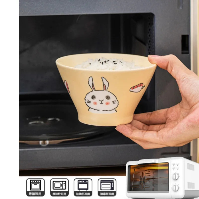 Cartoon Cat Ceramic Bowl hand-painted by Love My Pet