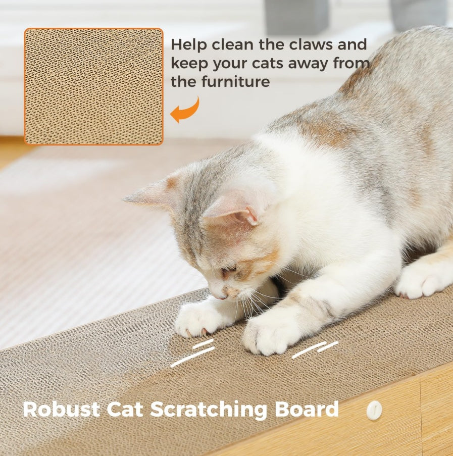 Cat Tunnel with Scratching Board and Pom Pom